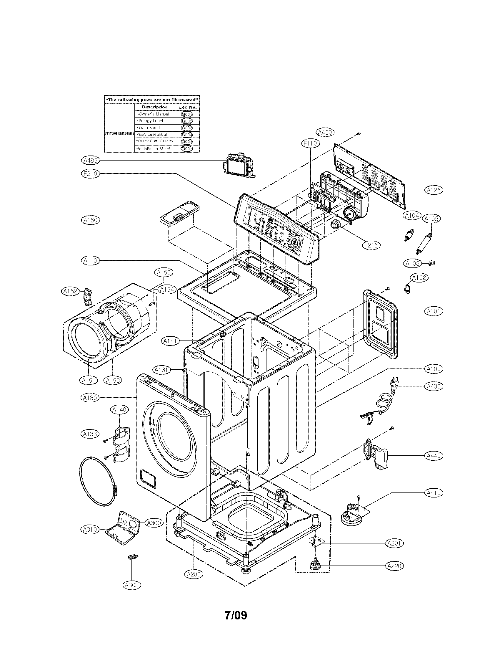 Cabinet and control panel parts