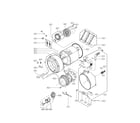 Kenmore 79640272800 drum and tub parts diagram