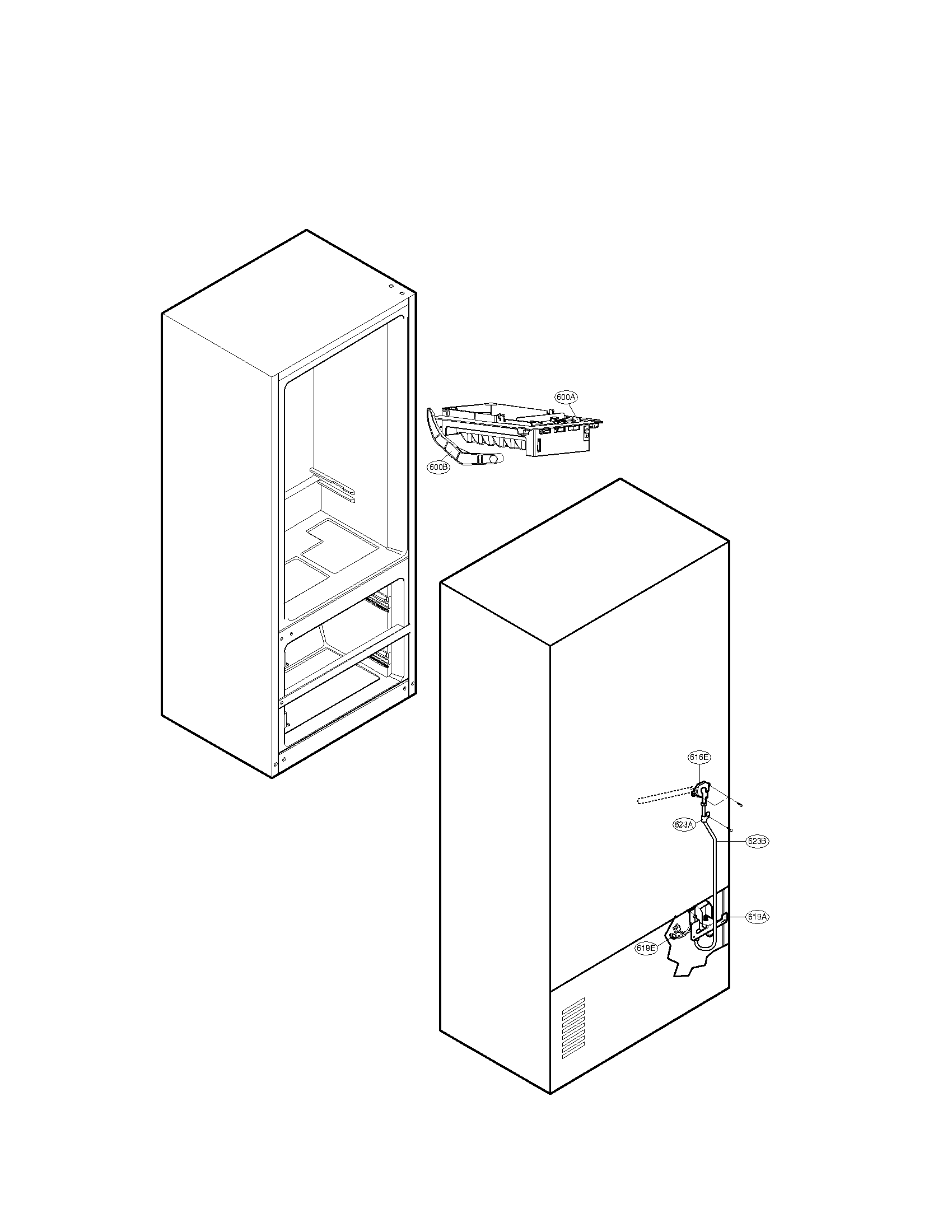 Ice and water parts