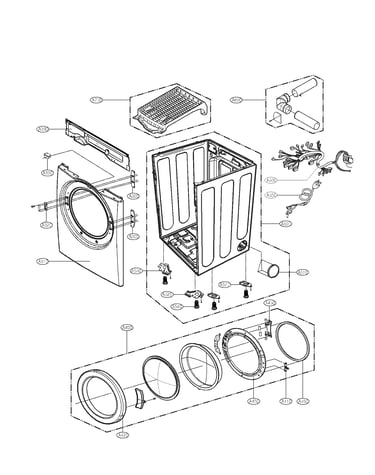 Cabinet and door assembly
