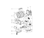 LG DLG3788W drum and motor assembly diagram
