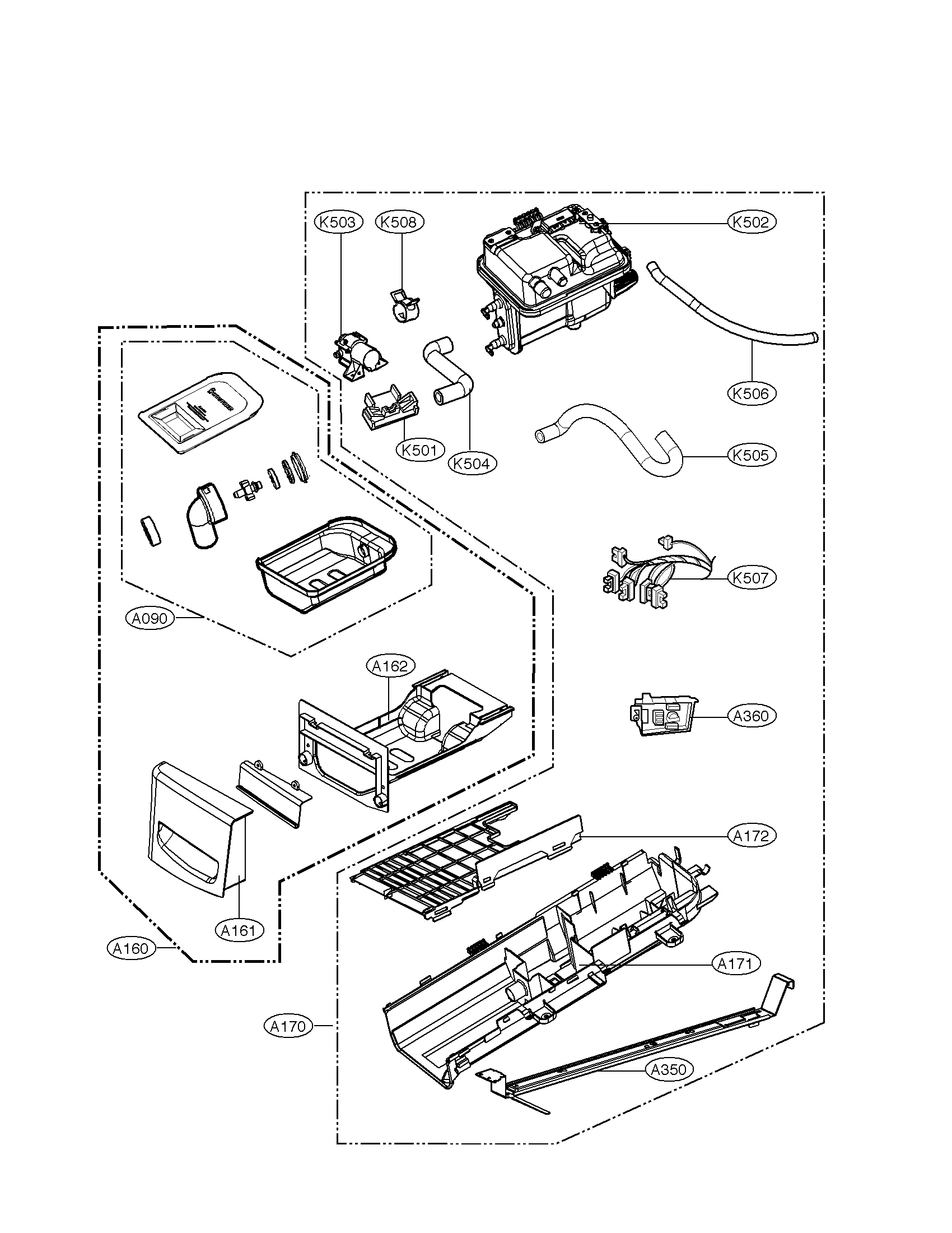 PANEL DRAWER AND GUIDE ASSEMBLY