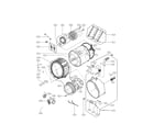 Kenmore 79640021900 drum and tub parts diagram