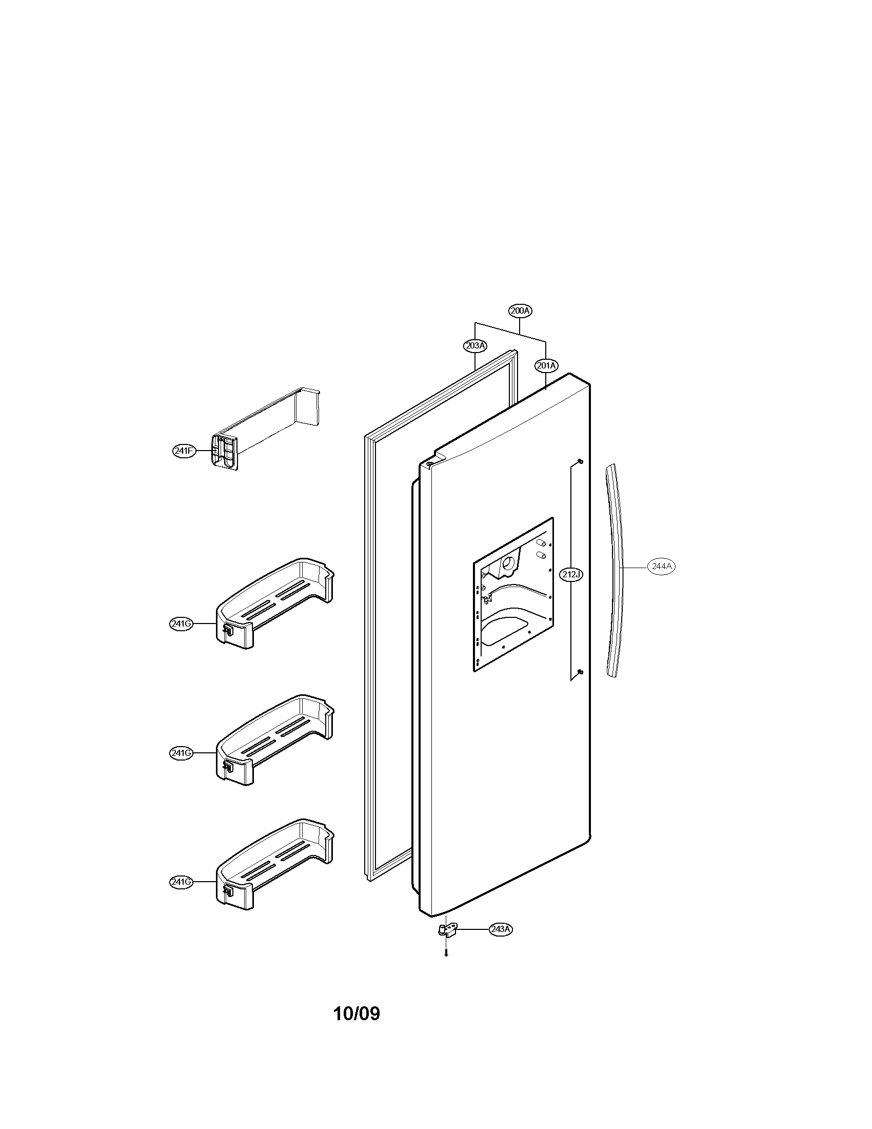 Freezer door parts