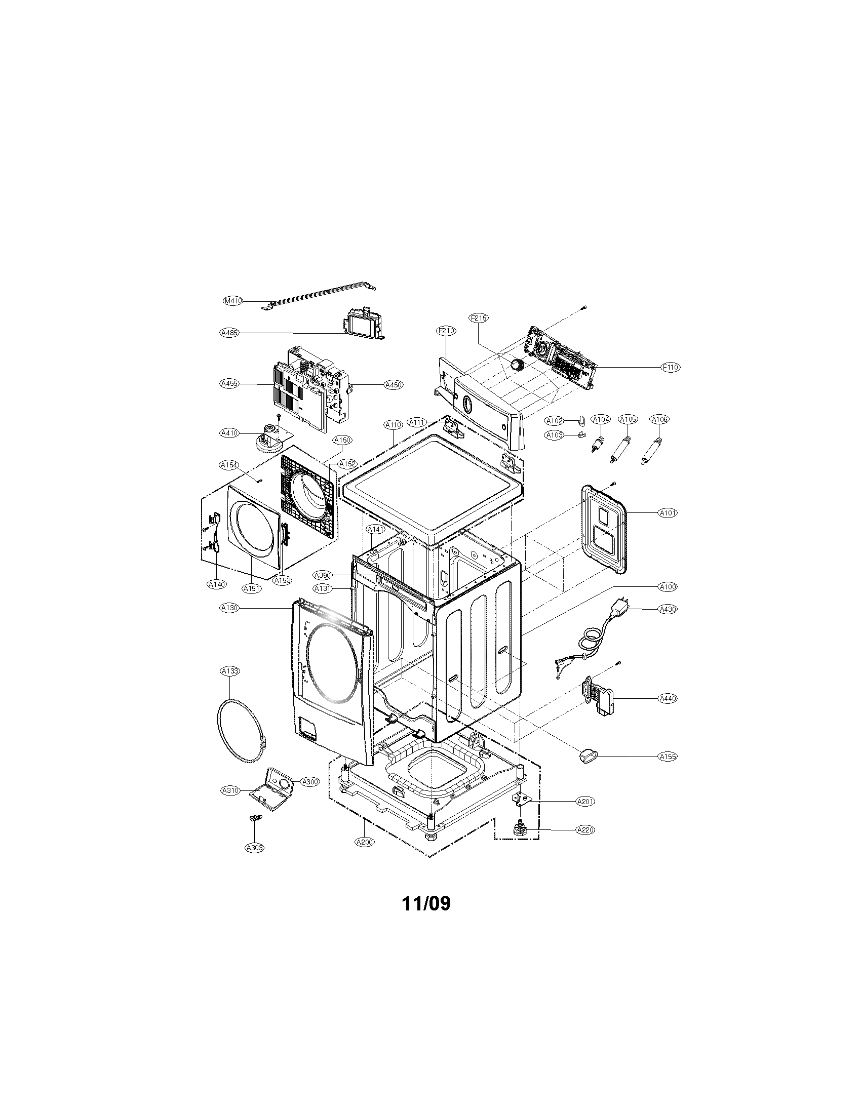 Cabinet and control panel assembly parts