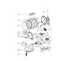 Kenmore Elite 79680512900 drum and motor parts elec diagram