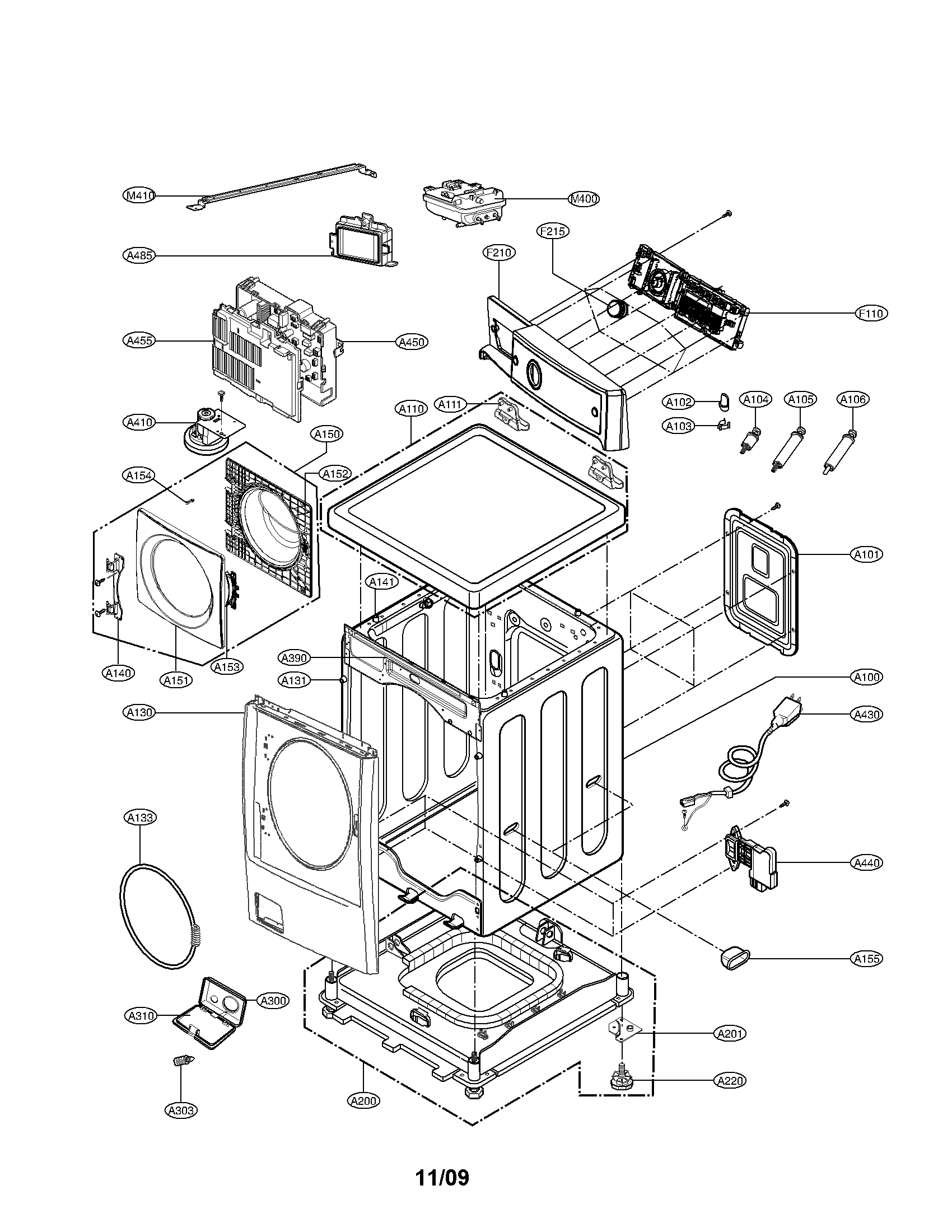 Cabinet and control panel assembly parts
