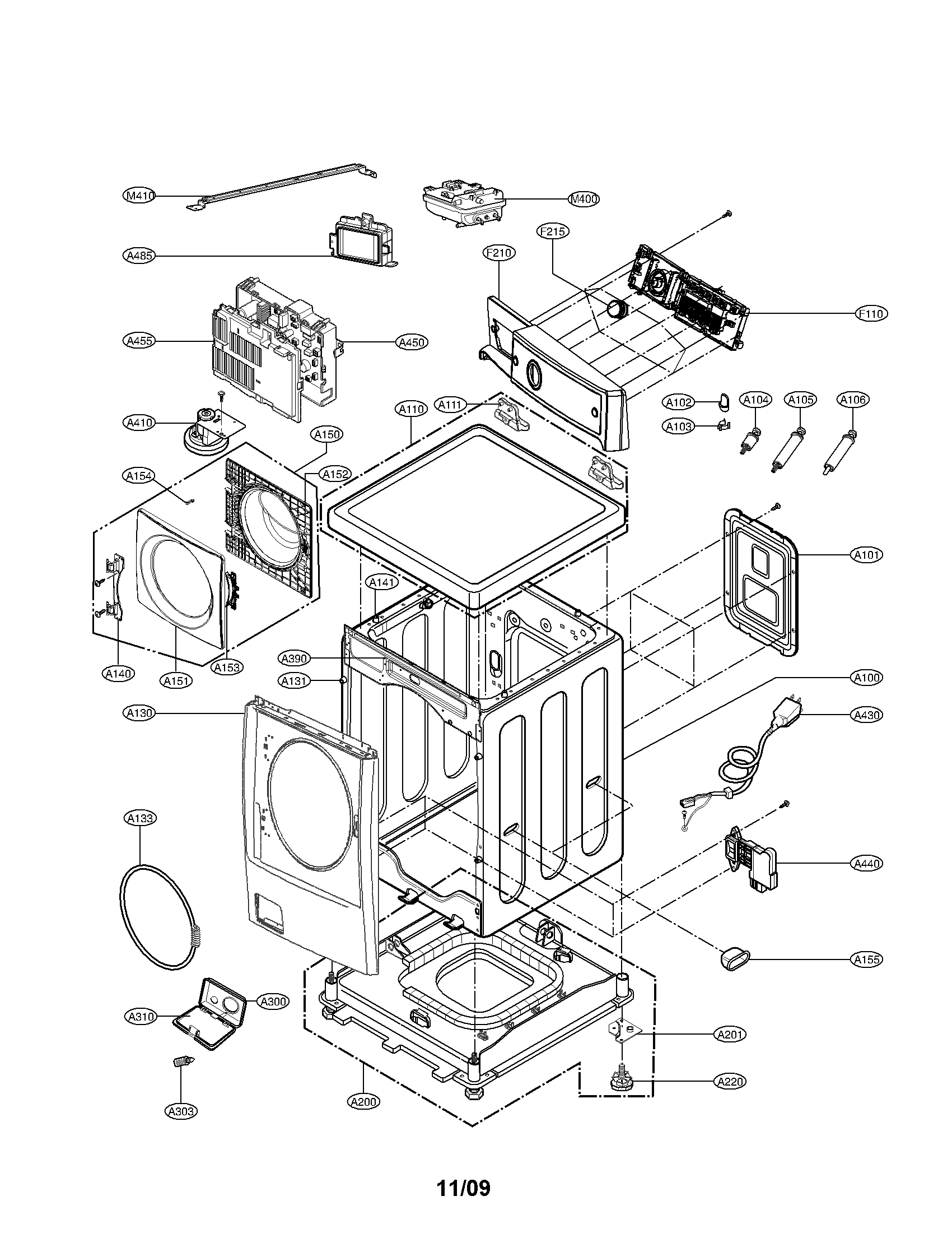 Cabinet and control panel assembly parts