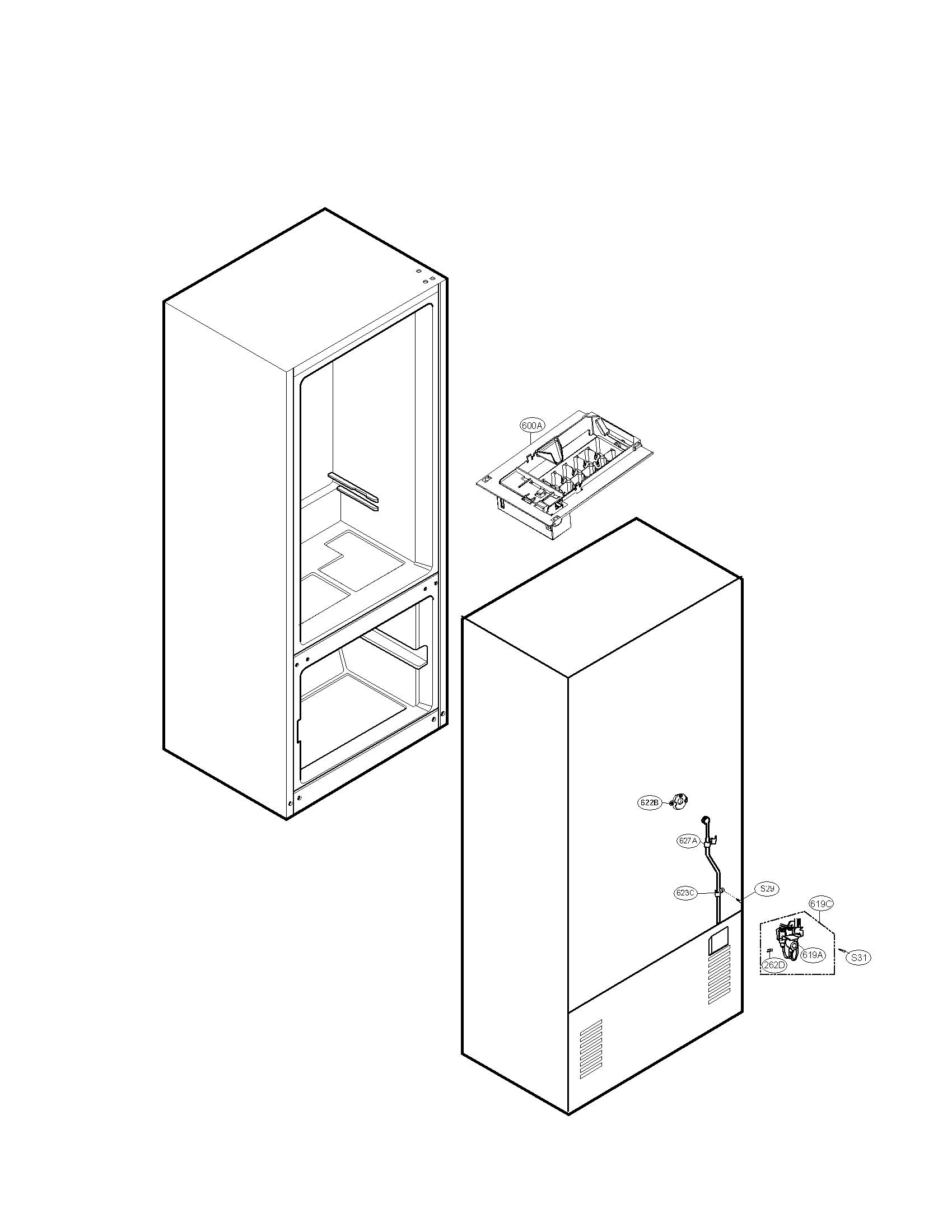 Water and ice maker parts