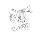 LG DLE2050W/00 cabinet and door parts diagram