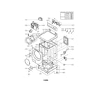 LG WM2050CW/00 cabinet and control parts diagram