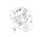 LG WM2050CW/00 drum and tub parts diagram