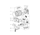 LG DLEX2501W drum and motor parts diagram