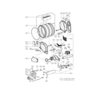 LG DLGX2502W/00 drum and motor parts diagram