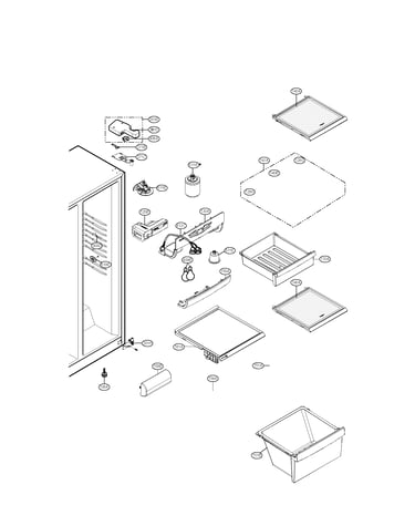 Refrigerator compartment parts