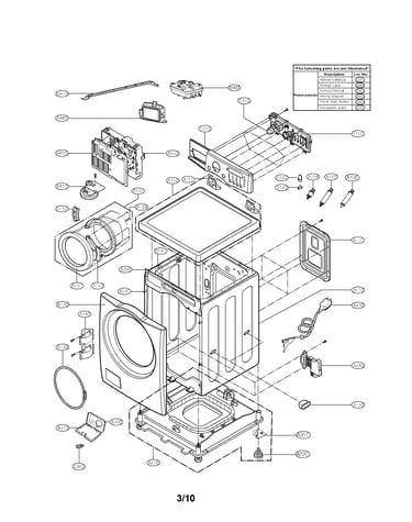 Cabinet and control parts