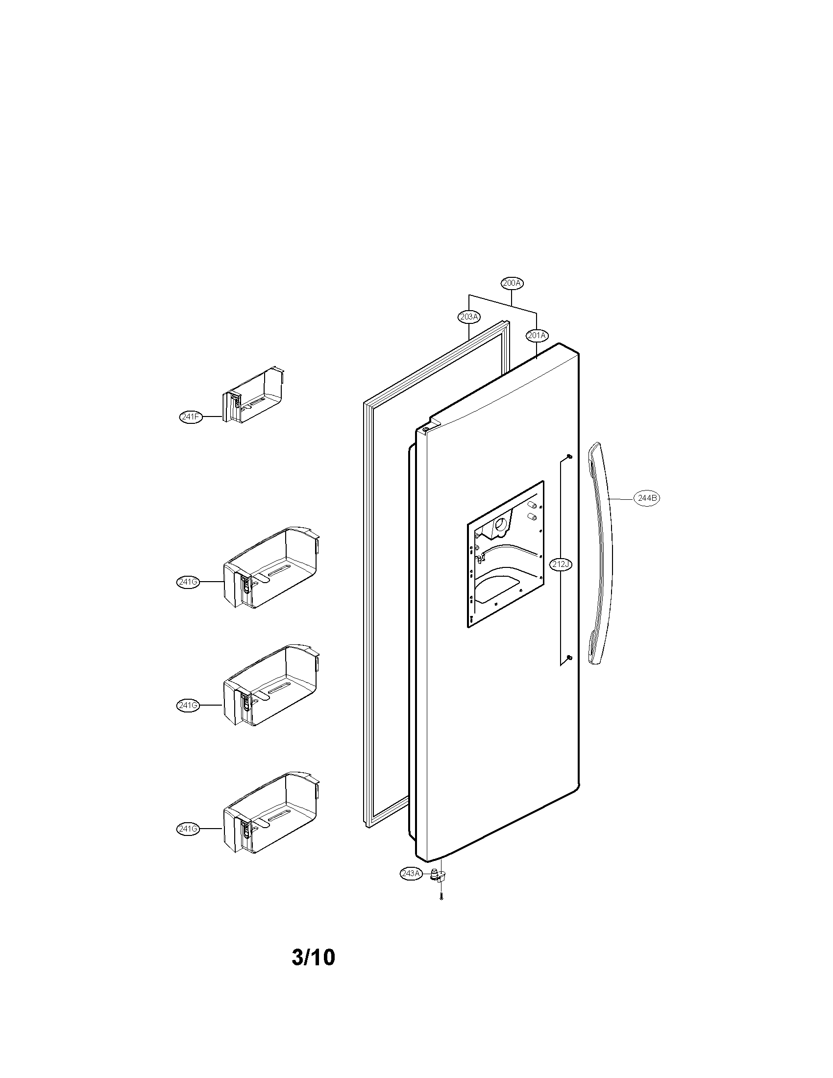 Freezer door parts