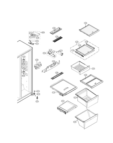 Refrigerator compartment parts