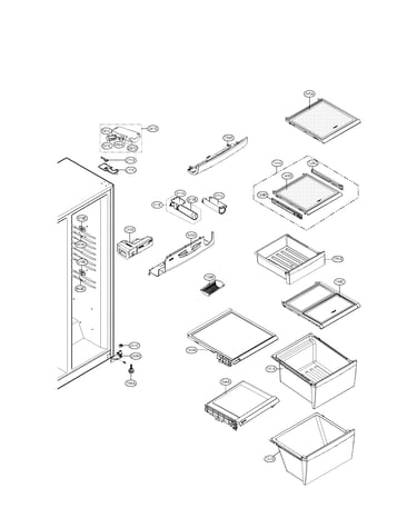 Refrigerator compartment parts