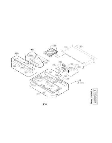Cabinet and main frame parts