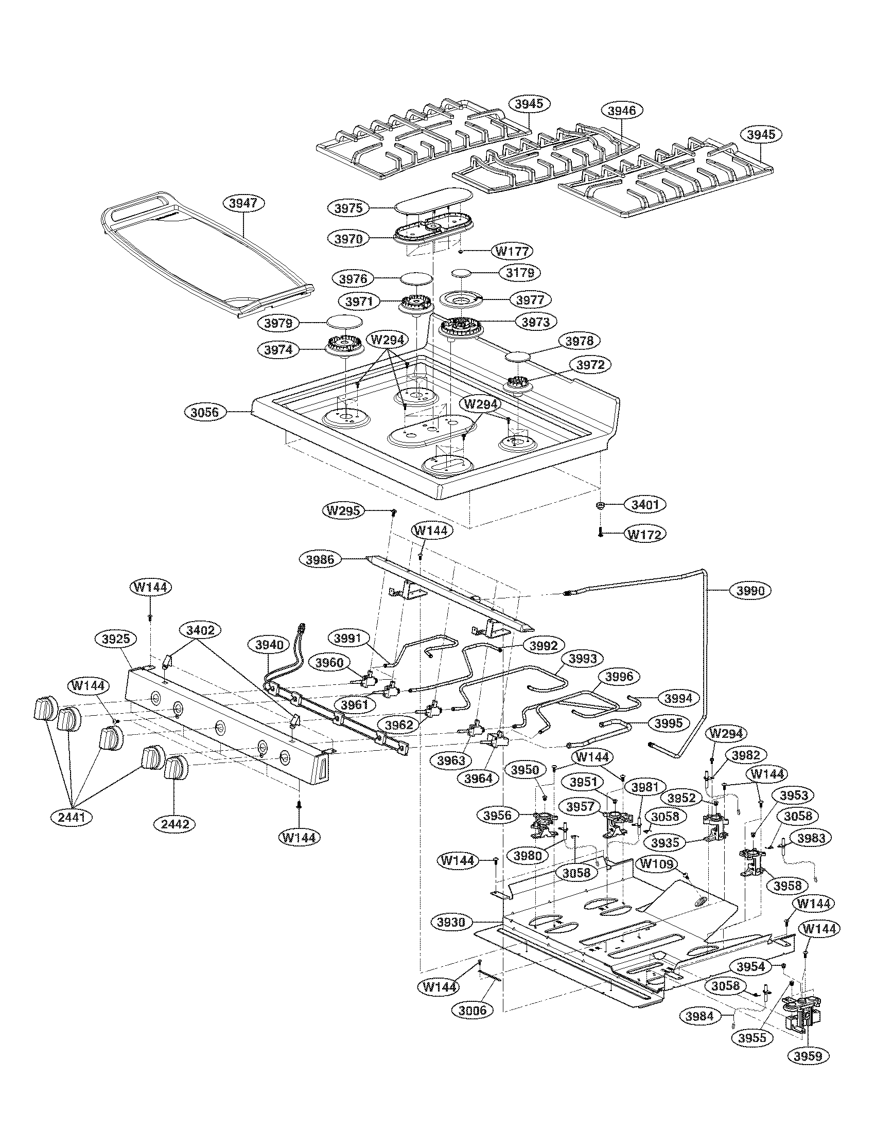 Cooktop parts