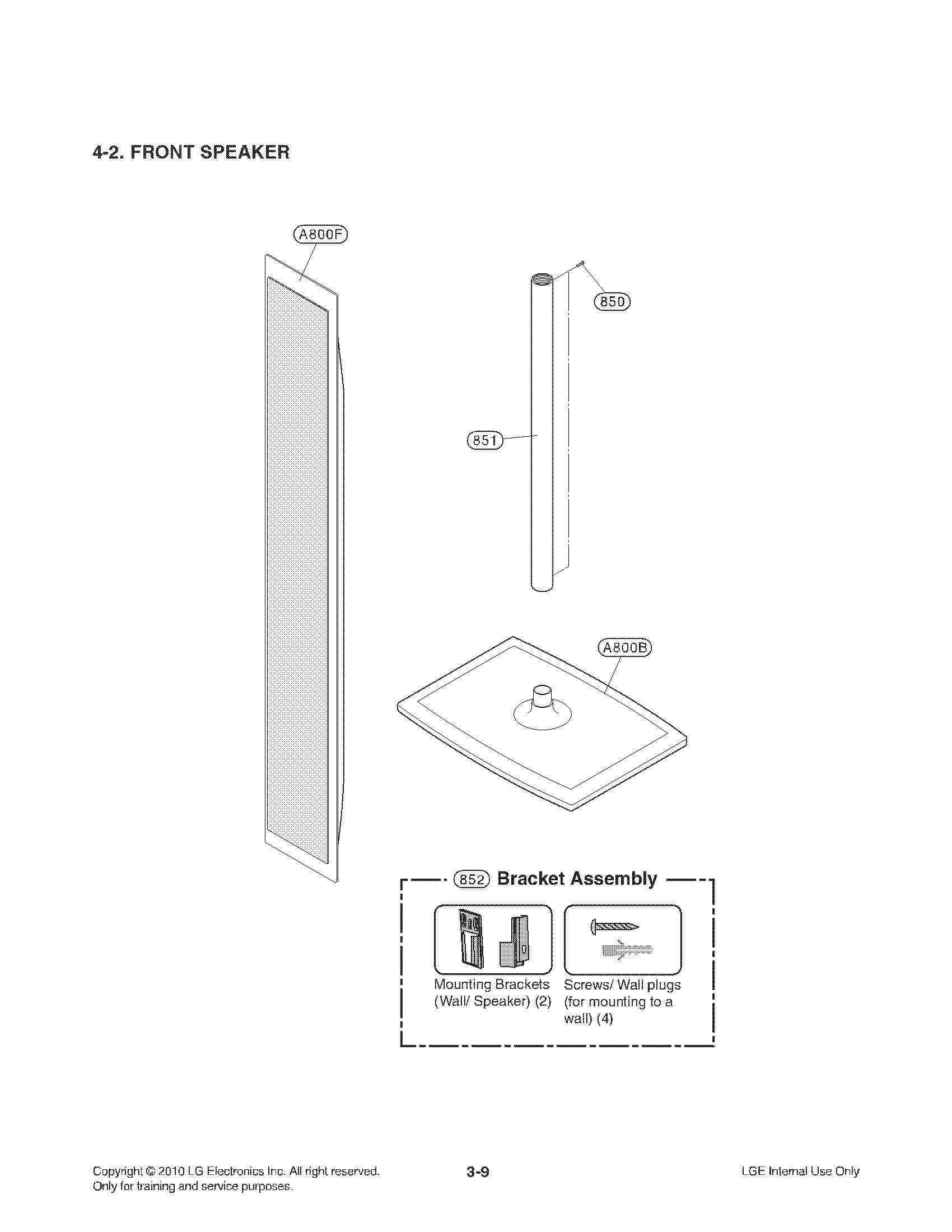 Front speaker parts