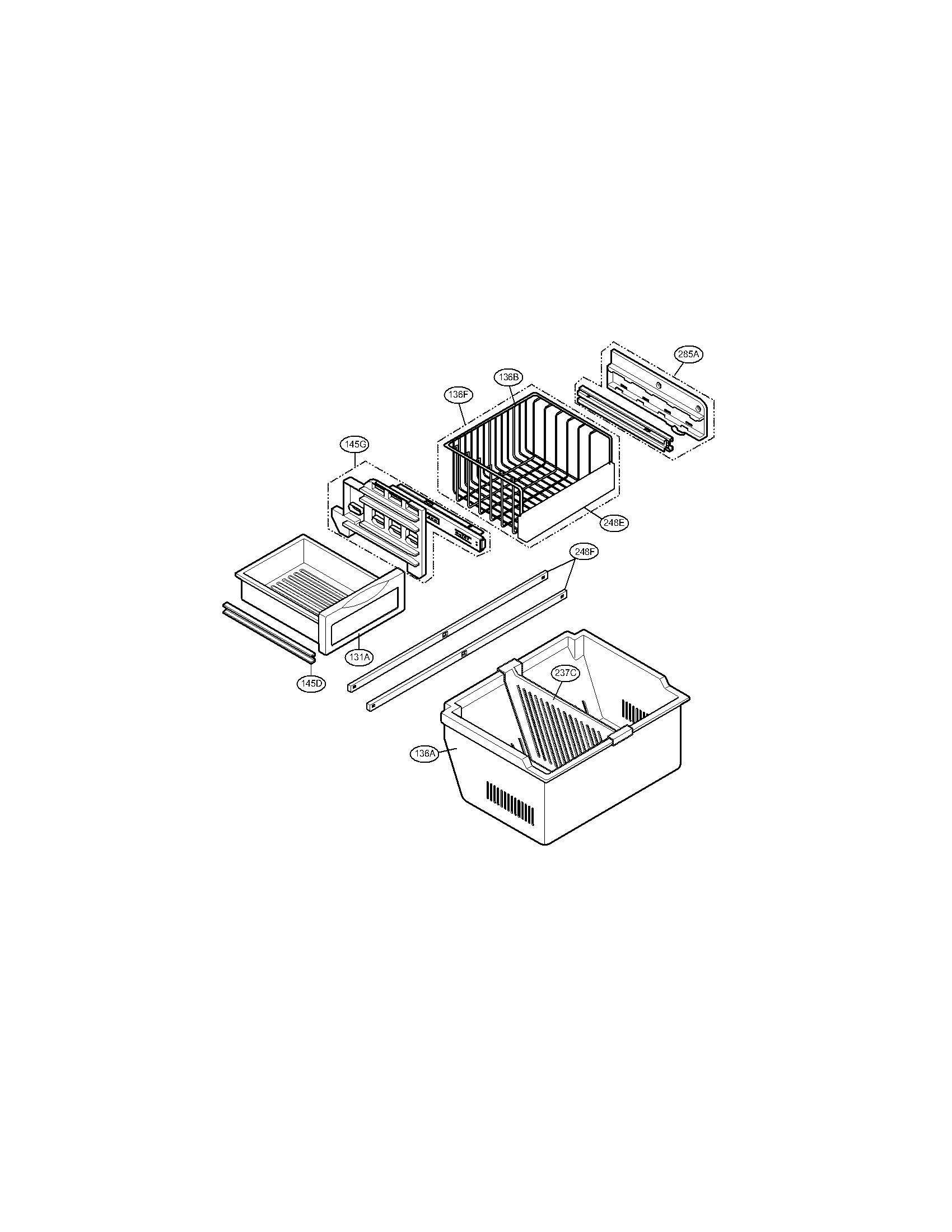 Freezer drawer parts