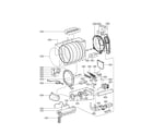 Kenmore Elite 79669278900 drum and motor assembly parts diagram