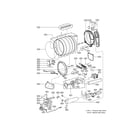 Kenmore Elite 79679272900 drum and motor assembly parts diagram