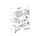 LG DLE6942W drum and motor parts diagram