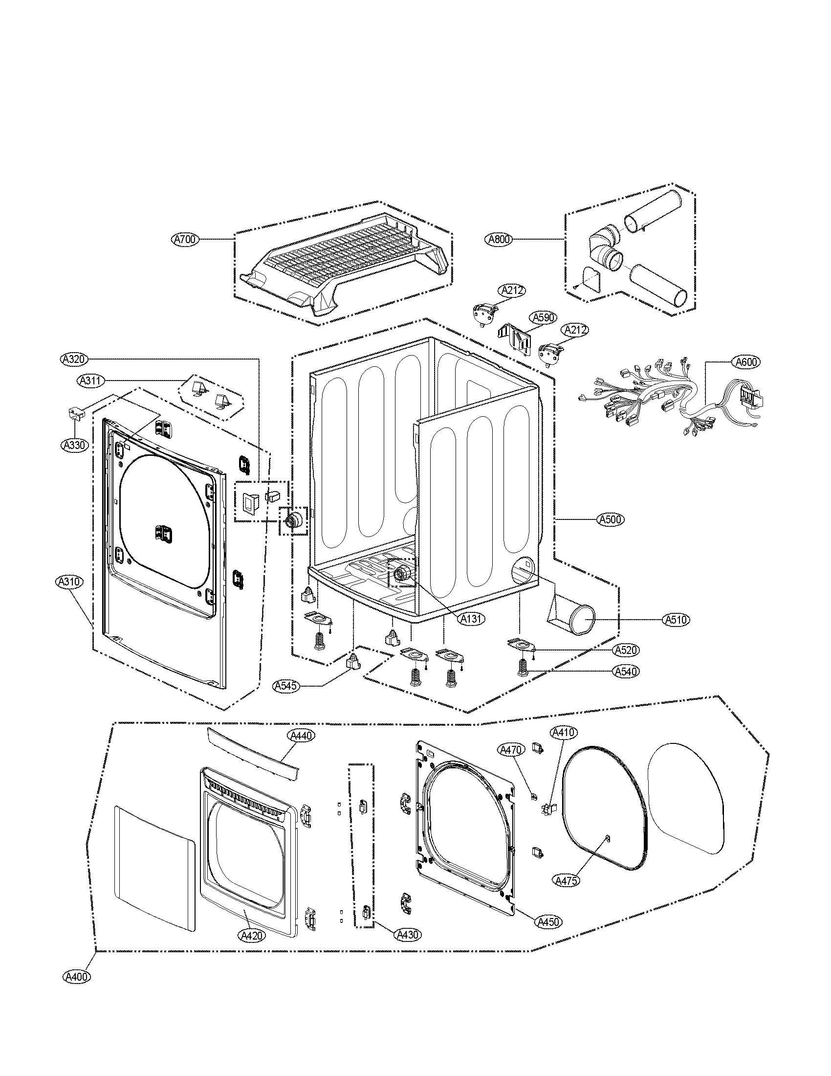Cabinet and door assembly parts