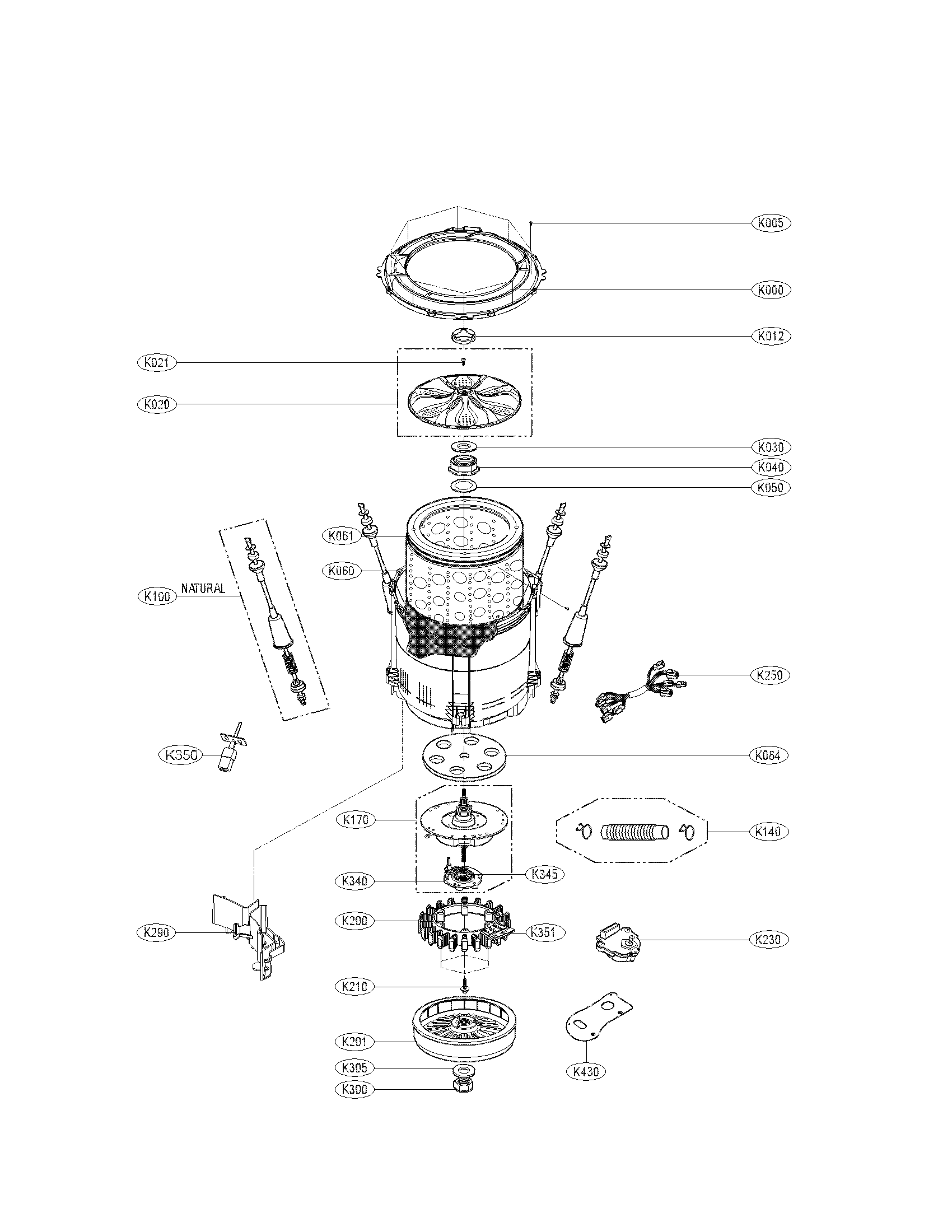 TUB ASSEMBLY PARTS