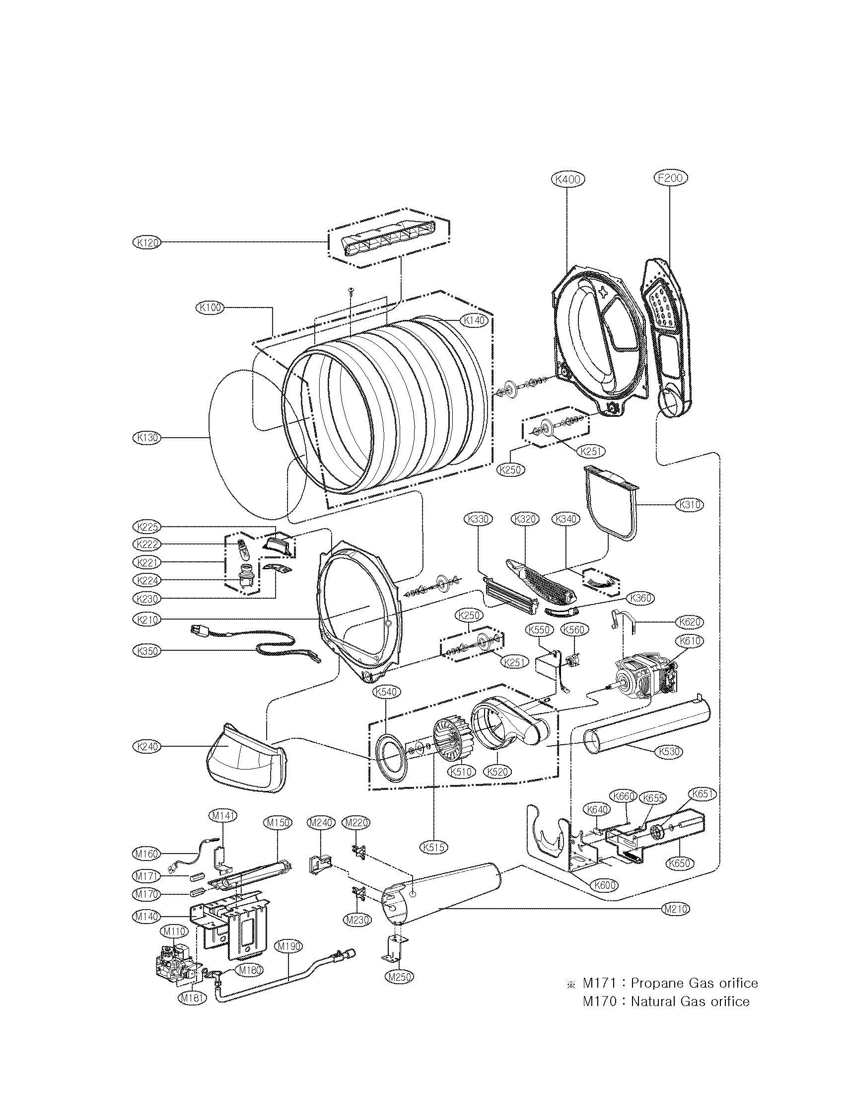 DRUM AND MOTOR ASSMBLY PARTS