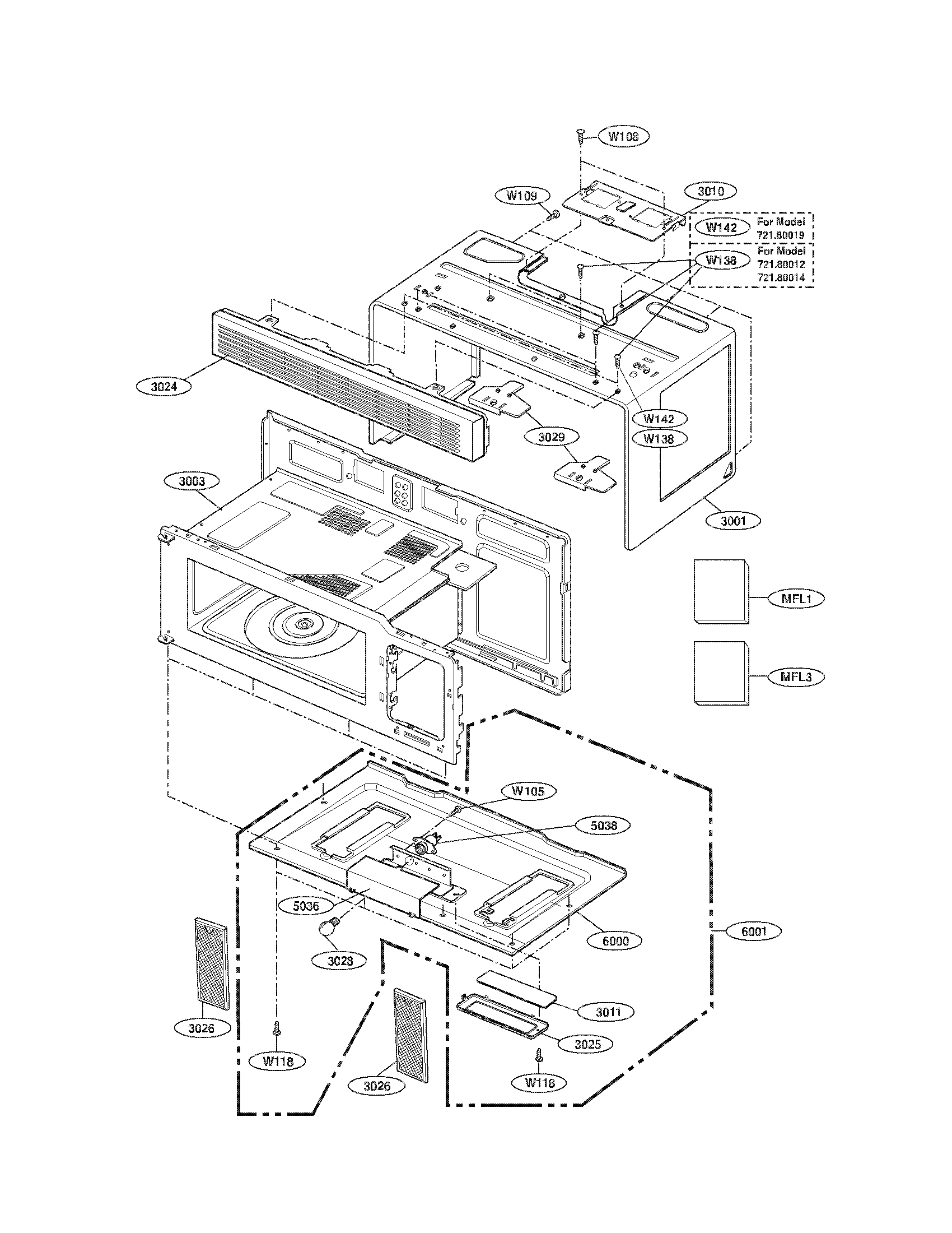 OVEN CAVITY PARTS