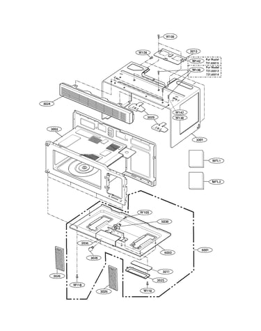 Oven cavity parts