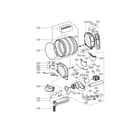 LG DLEX3875W drum and motor assembly parts diagram