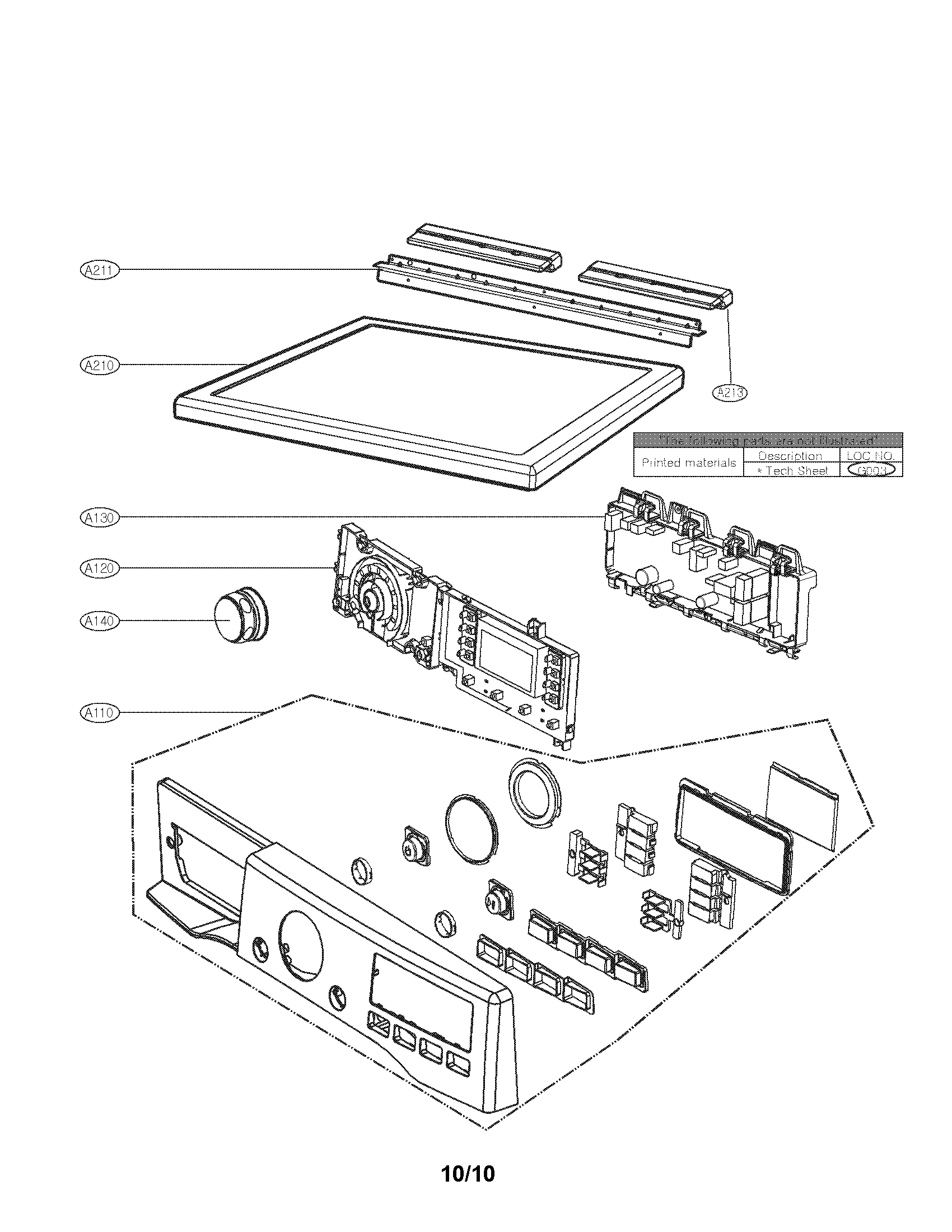 Control panel assembly parts