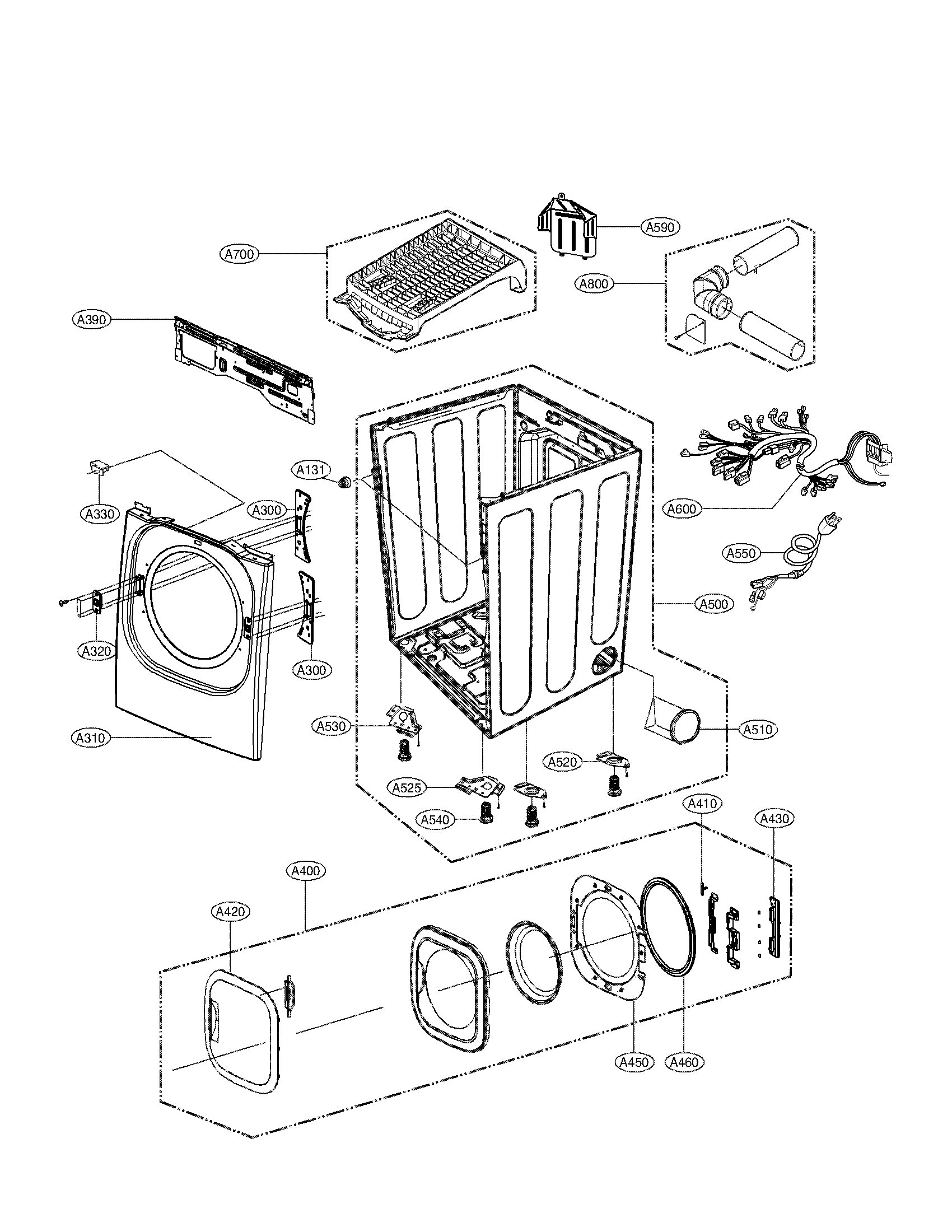 Cabinet and door assembly parts