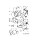LG DLGX3876V/00 drum and motor assembly parts diagram