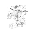 LG DLGX3876W/00 cabinet and door assembly parts diagram