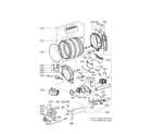 LG DLGX3876W/00 drum and motor assembly parts diagram