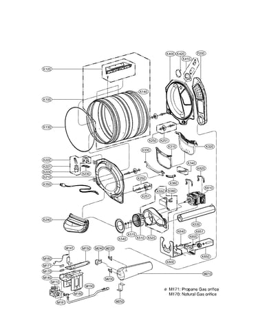 Drum and motor assembly parts