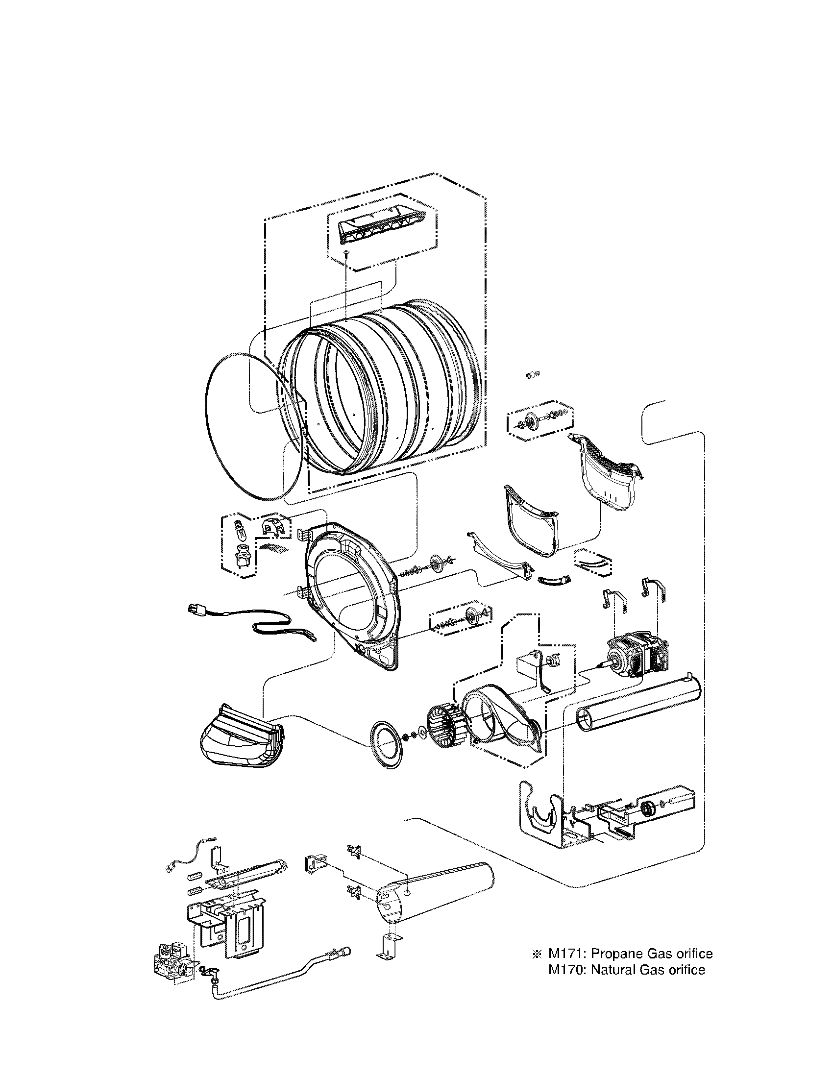 DRUM AND MOTOR ASSEMBLY PARTS