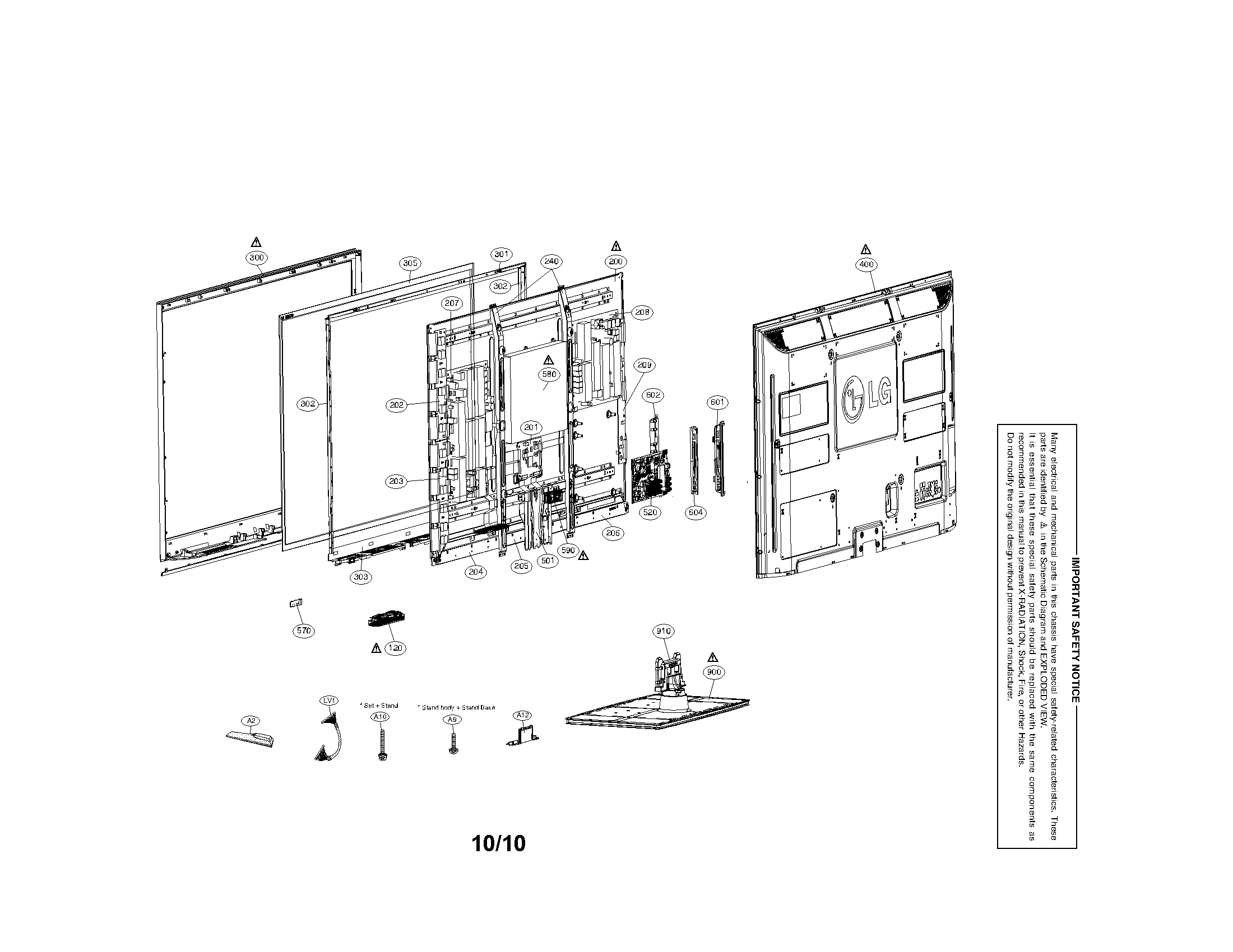 Exploded view assembly parts