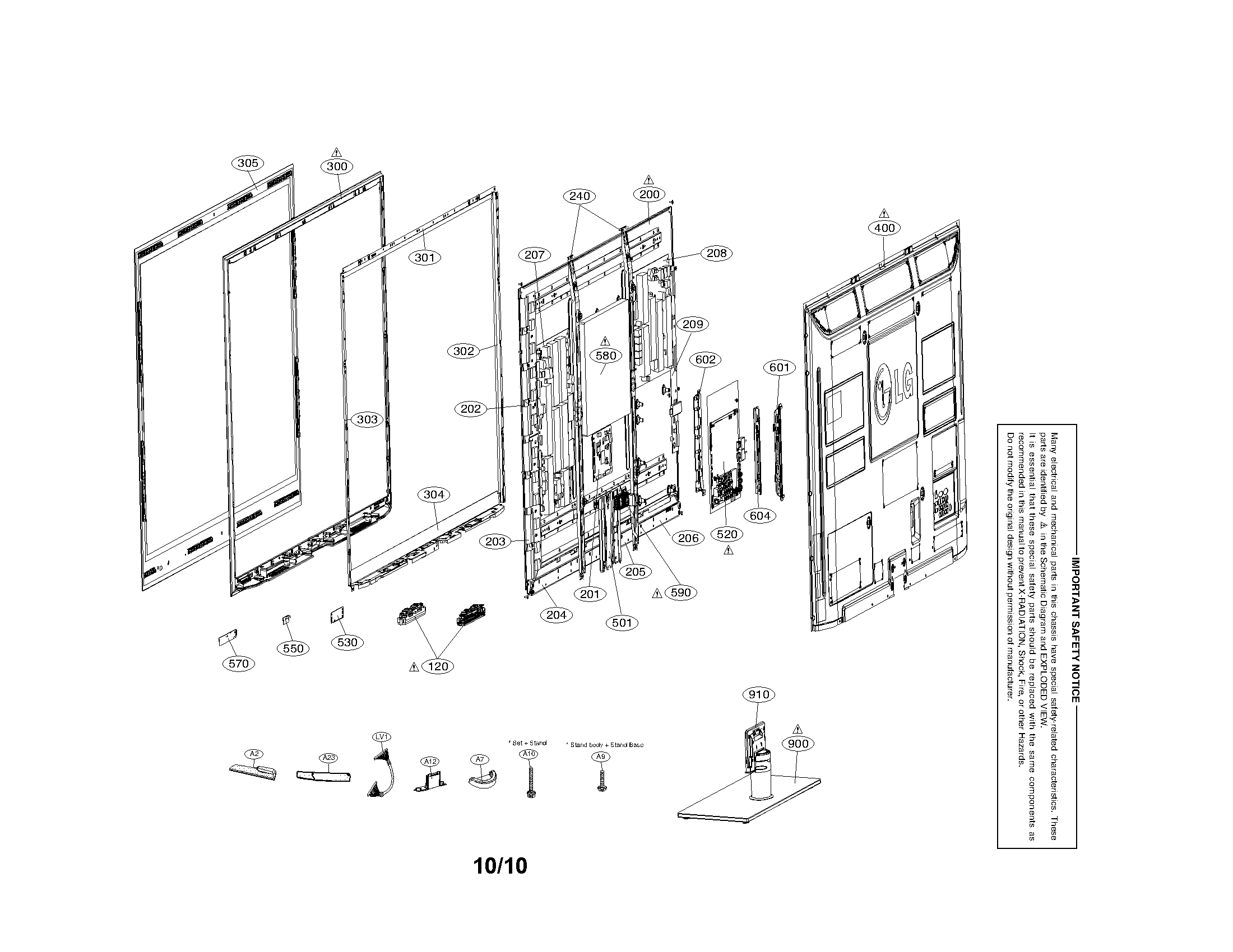 Exploded view assembly parts