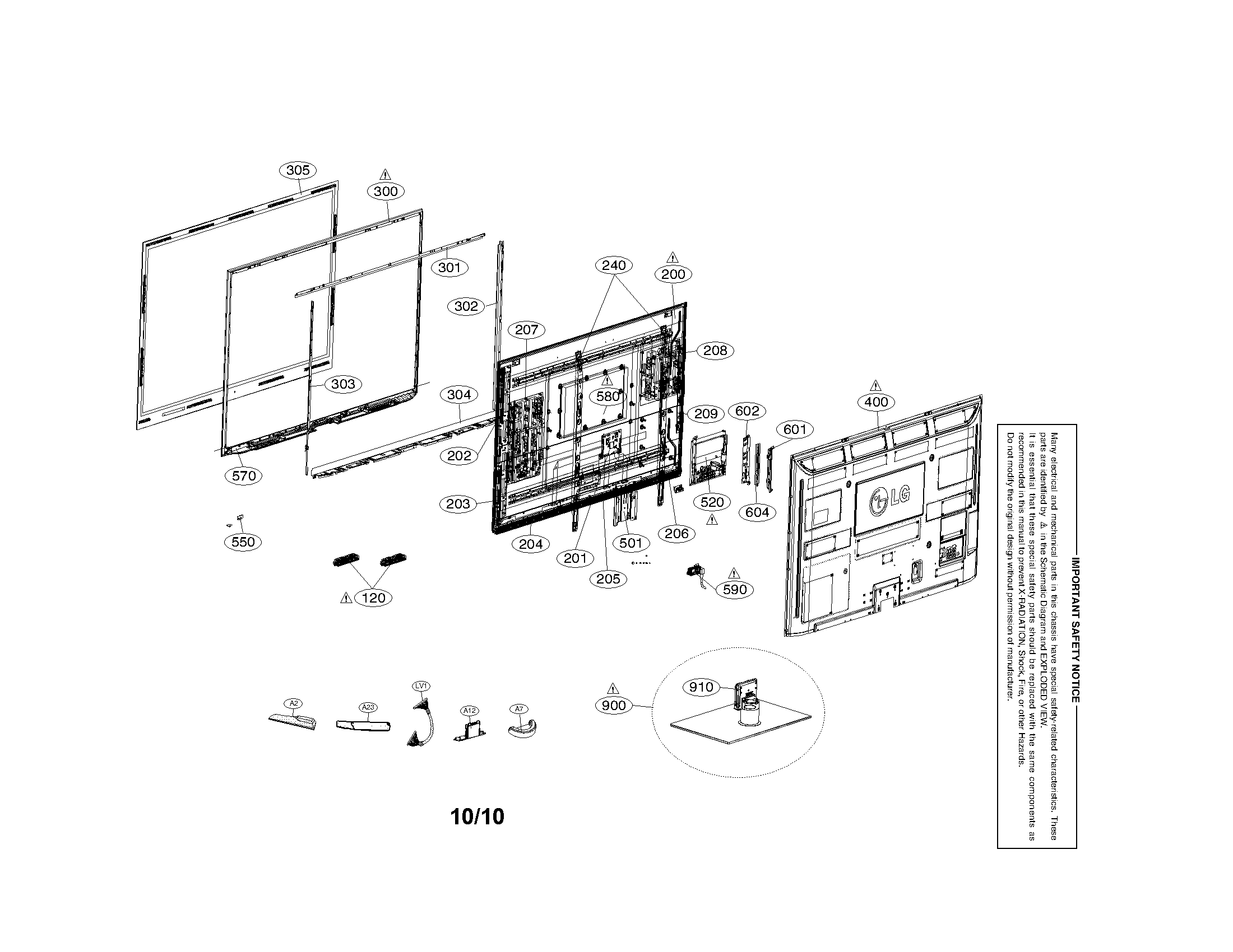 Exploded view assembly parts