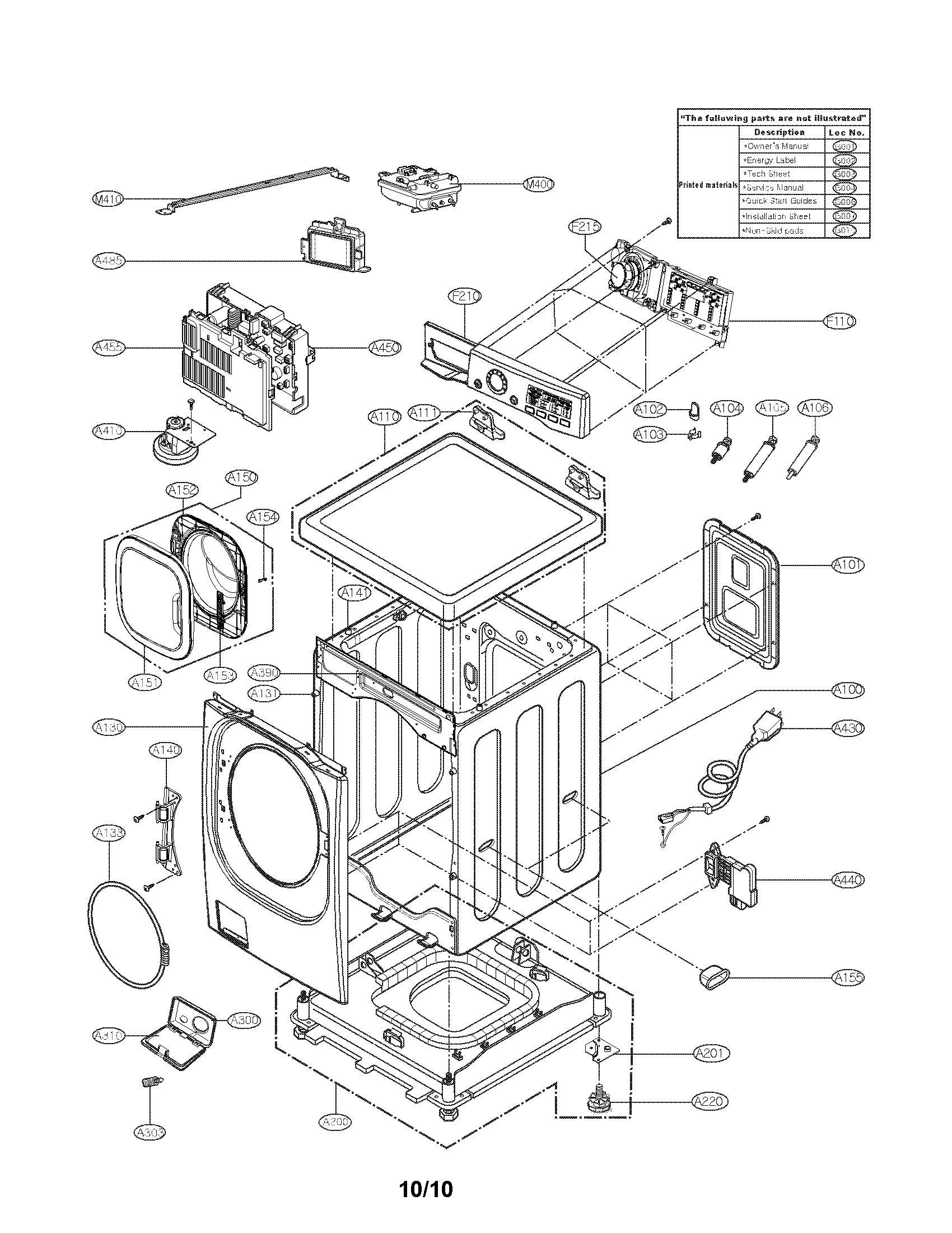 CABINET AND CONTROL PANEL ASSEMBLY PARTS