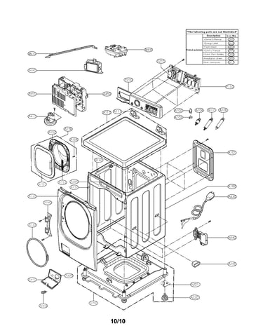 Cabinet and control panel assembly parts