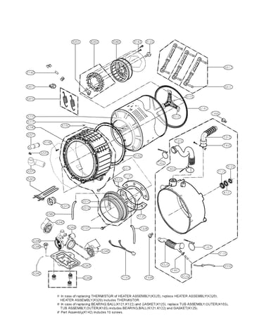 Drum and tub assembly parts