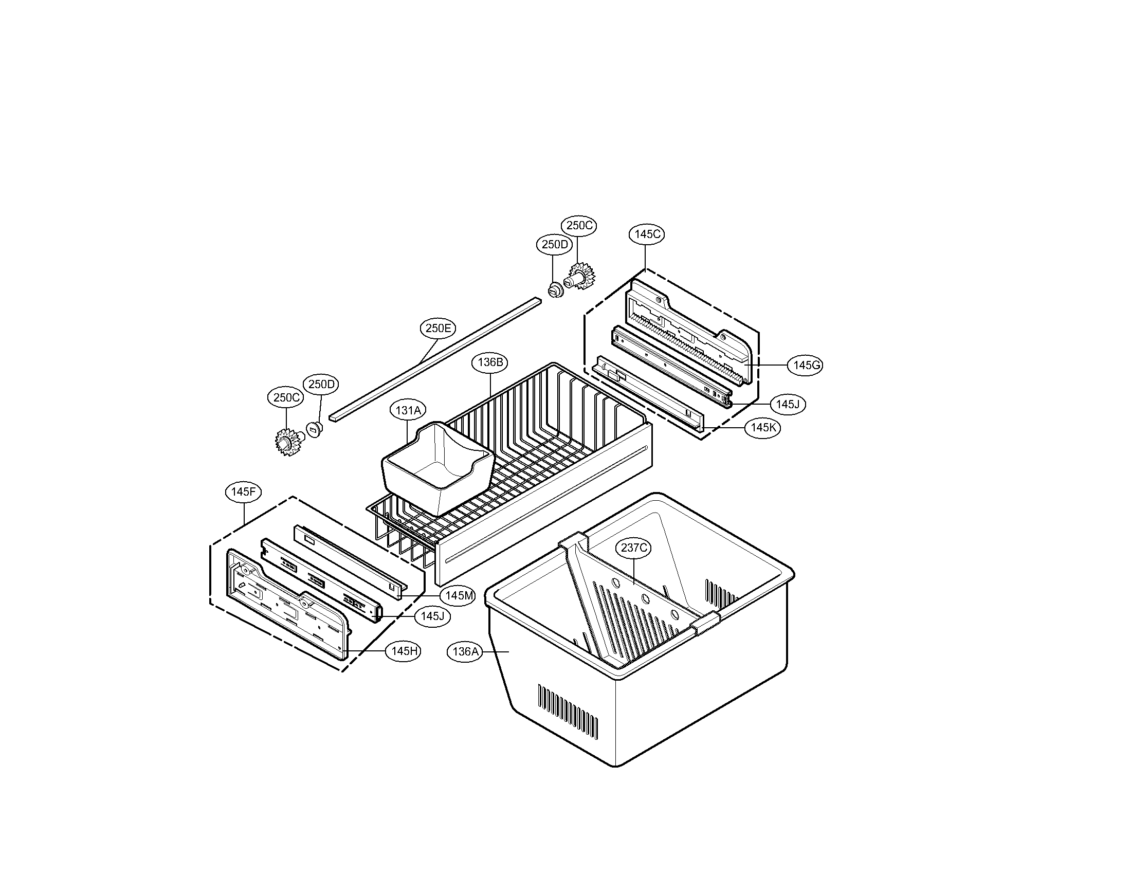 Freezer parts assembly